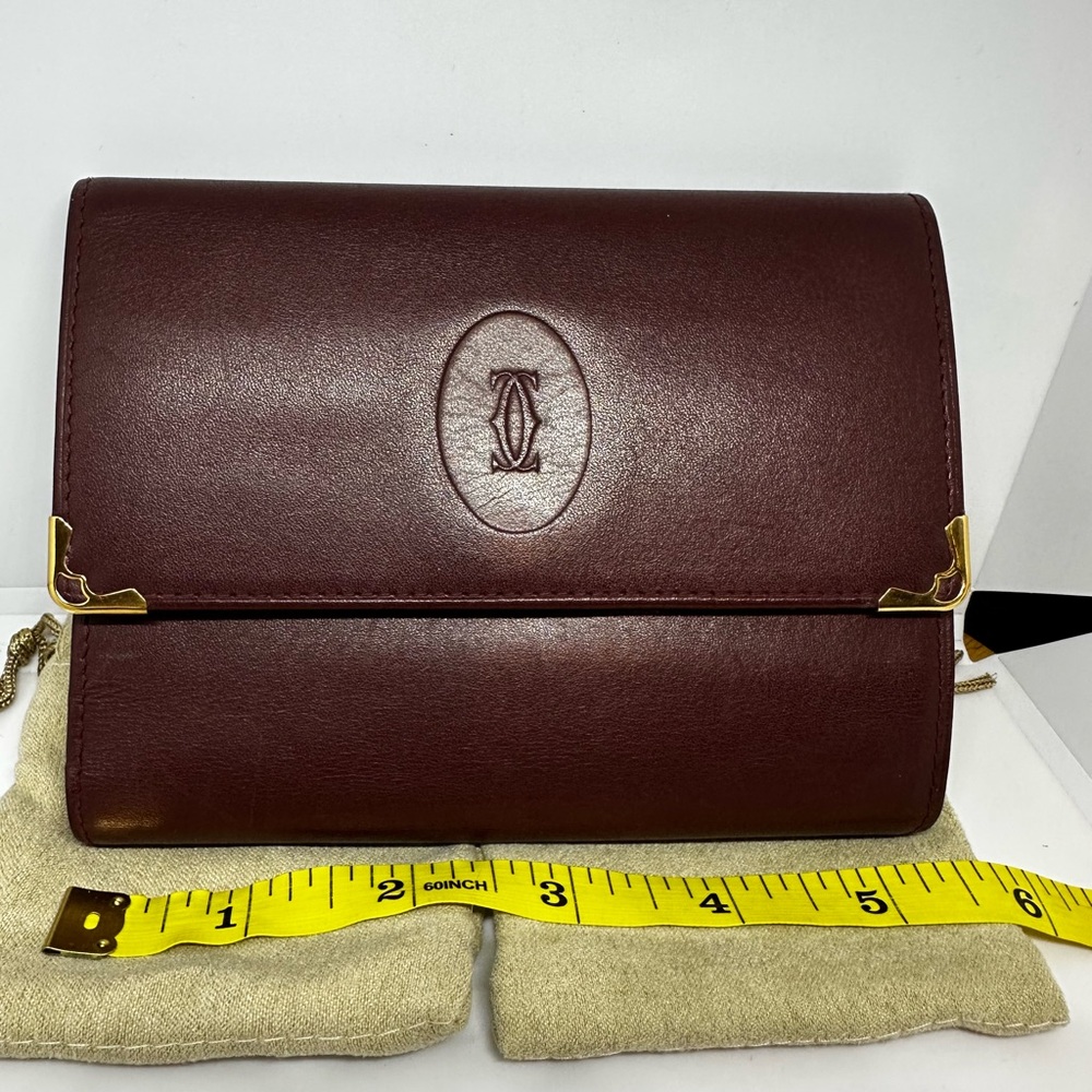 Cartier trifold wallet. “Must Line”. Vintage with Kisslock coin compartment.